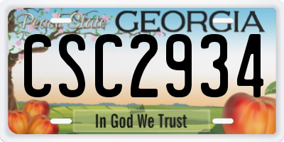 GA license plate CSC2934