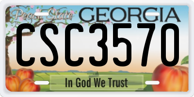 GA license plate CSC3570