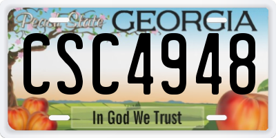 GA license plate CSC4948