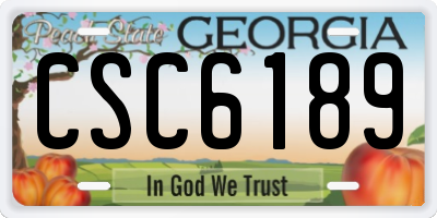 GA license plate CSC6189