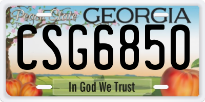 GA license plate CSG6850