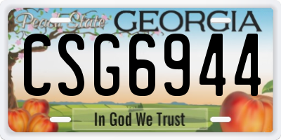 GA license plate CSG6944