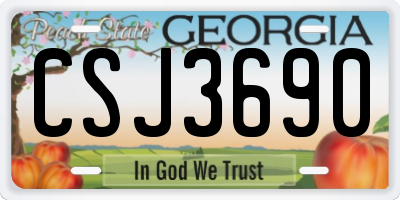 GA license plate CSJ3690