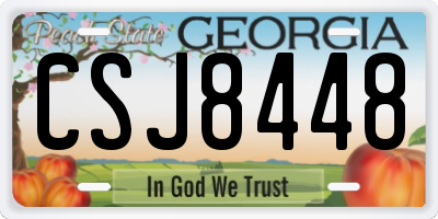 GA license plate CSJ8448