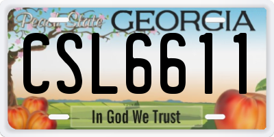 GA license plate CSL6611