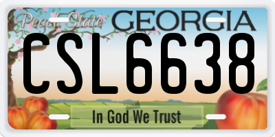 GA license plate CSL6638
