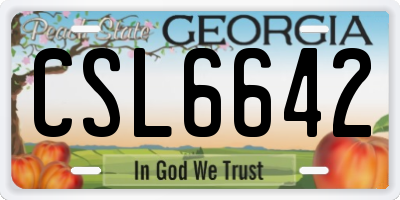 GA license plate CSL6642