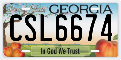 GA license plate CSL6674