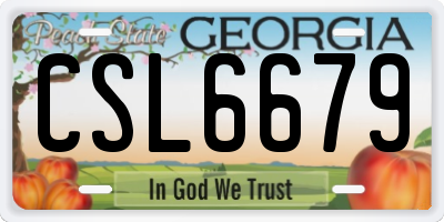 GA license plate CSL6679