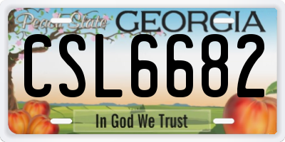 GA license plate CSL6682