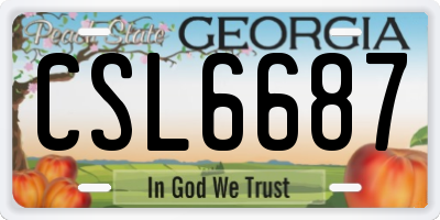 GA license plate CSL6687