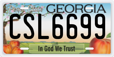 GA license plate CSL6699