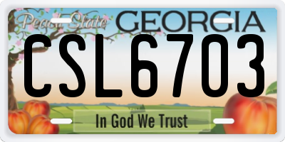 GA license plate CSL6703