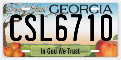 GA license plate CSL6710