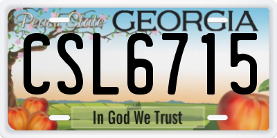 GA license plate CSL6715