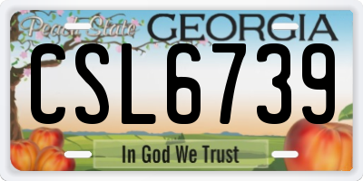 GA license plate CSL6739