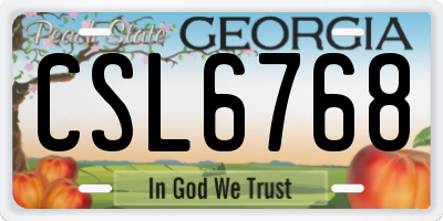 GA license plate CSL6768