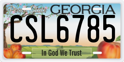 GA license plate CSL6785