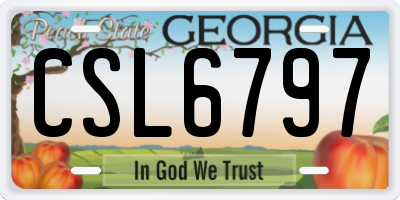GA license plate CSL6797