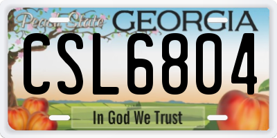 GA license plate CSL6804
