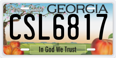 GA license plate CSL6817