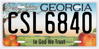 GA license plate CSL6840