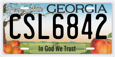 GA license plate CSL6842