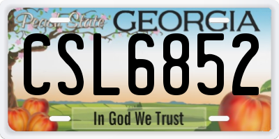 GA license plate CSL6852