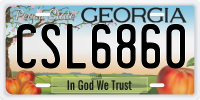 GA license plate CSL6860