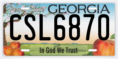 GA license plate CSL6870