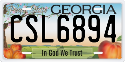 GA license plate CSL6894