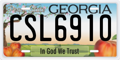 GA license plate CSL6910