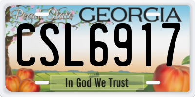 GA license plate CSL6917