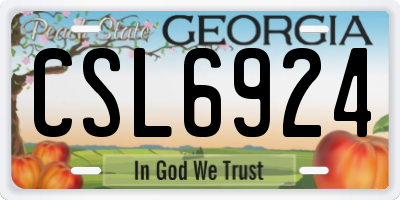 GA license plate CSL6924