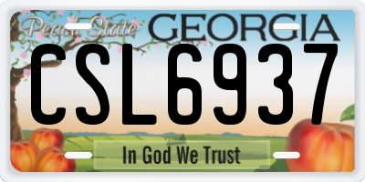 GA license plate CSL6937