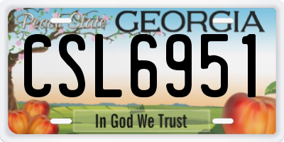GA license plate CSL6951