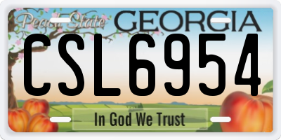 GA license plate CSL6954