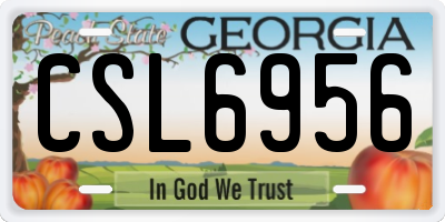 GA license plate CSL6956