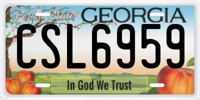 GA license plate CSL6959