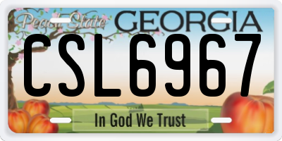 GA license plate CSL6967