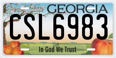 GA license plate CSL6983