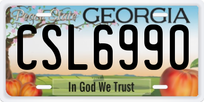 GA license plate CSL6990