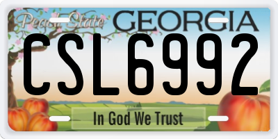 GA license plate CSL6992