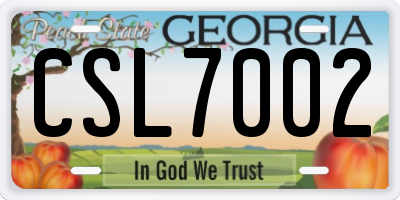 GA license plate CSL7002