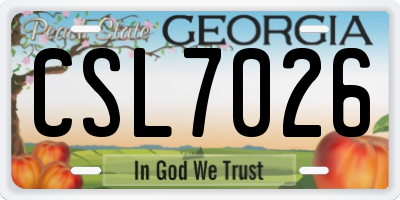 GA license plate CSL7026