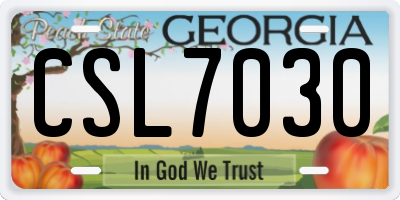 GA license plate CSL7030