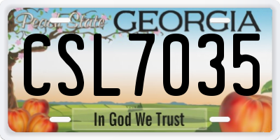 GA license plate CSL7035