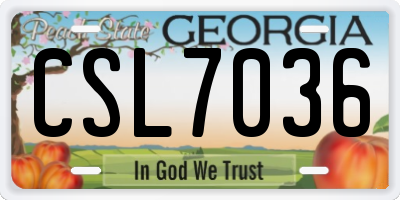 GA license plate CSL7036