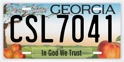 GA license plate CSL7041