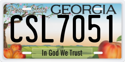 GA license plate CSL7051